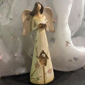 Elegant Cream Angel Figurine with Book